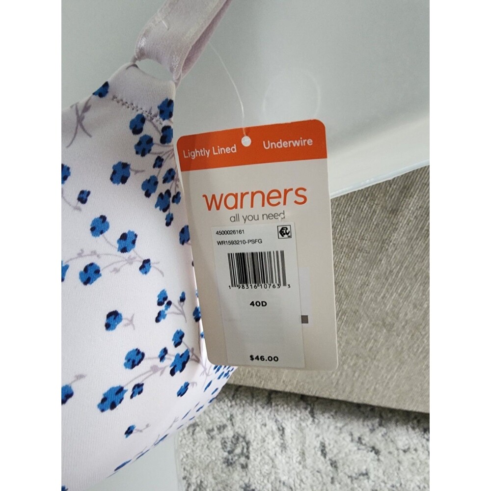 NEW Warner's 40D 1593 This is Not a Bra Tailored Underwire Contour FLORAL - Picture 2 of 4